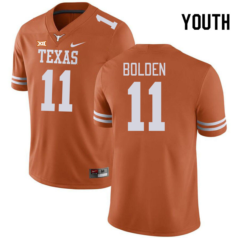 Youth #11 Silas Bolden Texas Longhorns College Football Jerseys Stitched-Orange